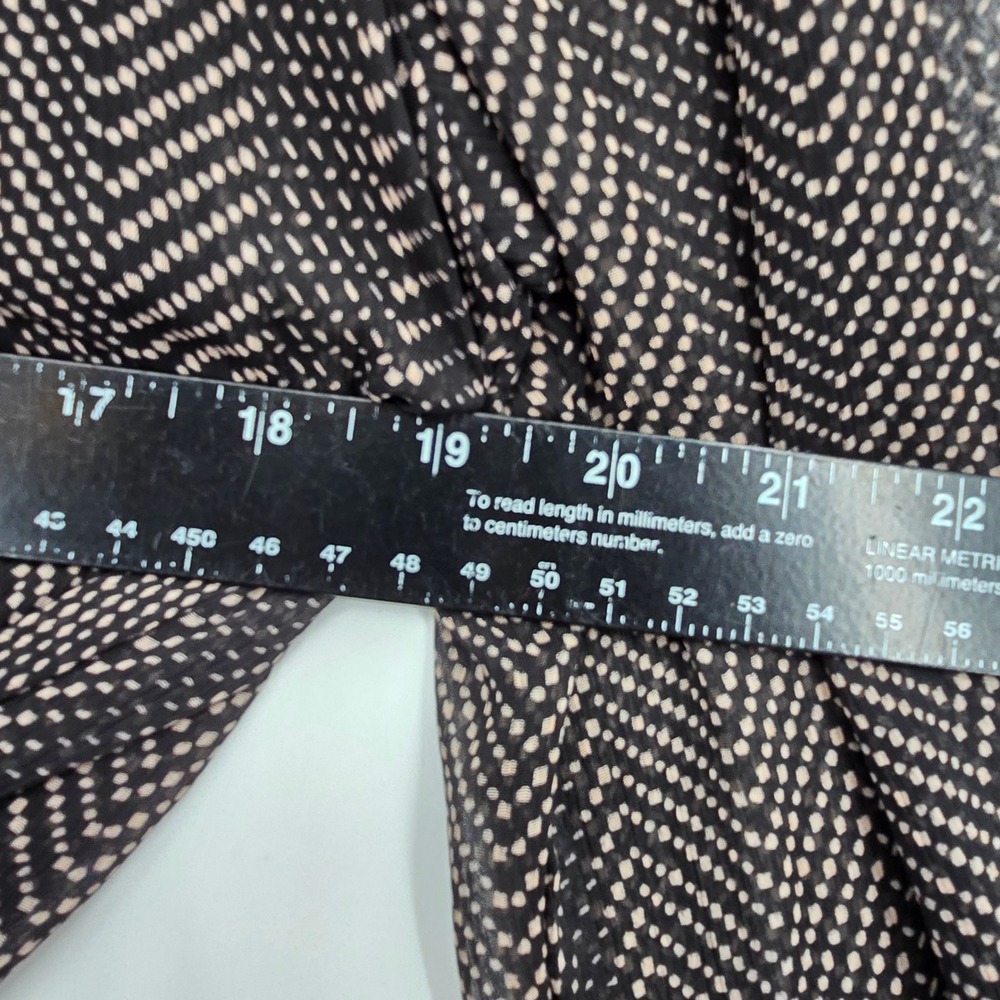 Calvin Klein Womens Black Tan Geometric Dot Chiffon High Low Shirt Dress 12 - Picture 10 of 11